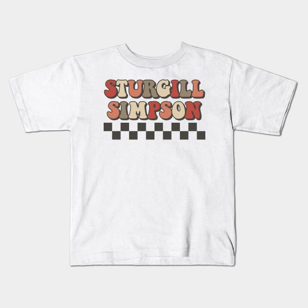 Sturgill Simpson Checkered Retro Groovy Style Kids T-Shirt by Time Travel Style